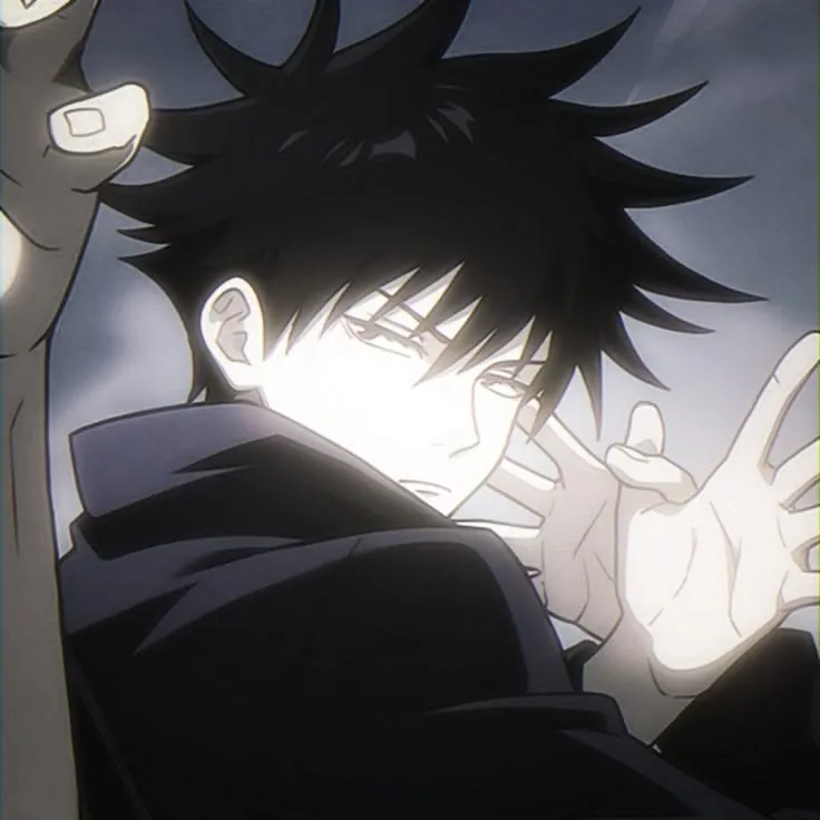 Megumi Fushiguro icons em preto e branco