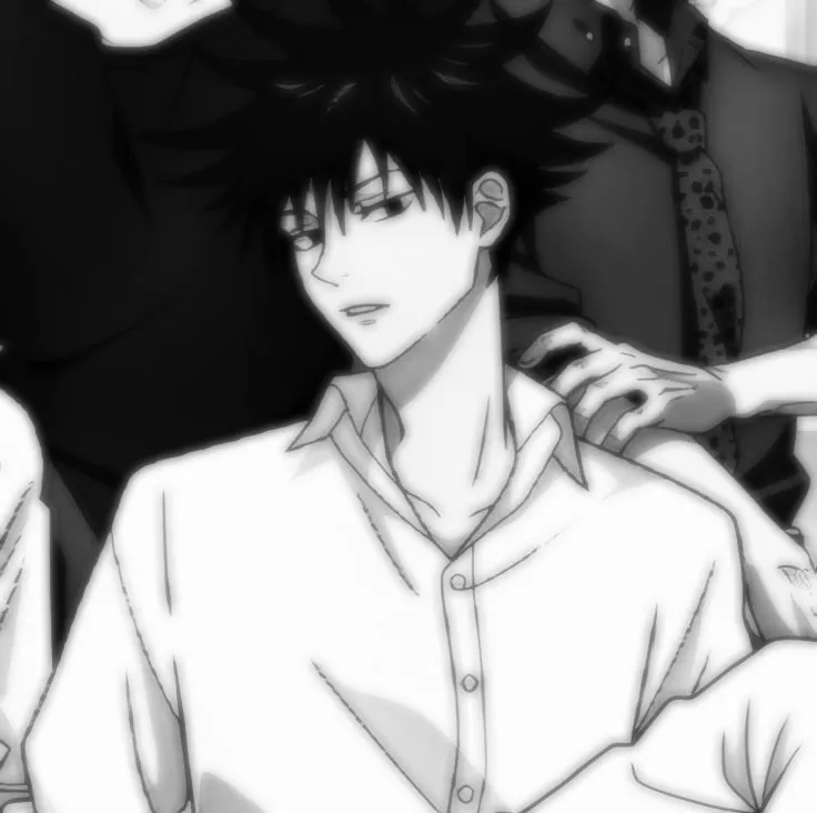 Megumi Fushiguro icons em preto e branco