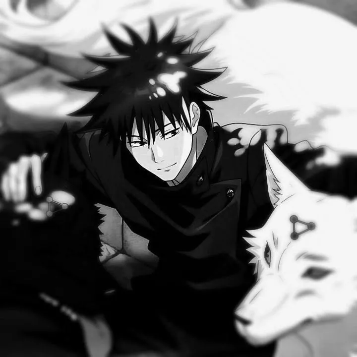 Megumi Fushiguro icons em preto e branco