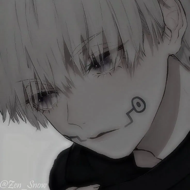 icons de anime em preto e branco