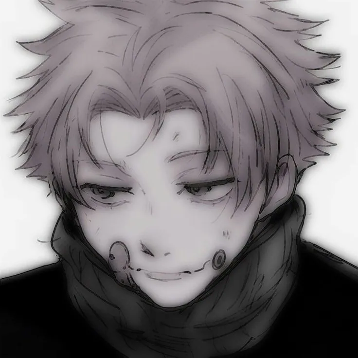 icons de anime em preto e branco