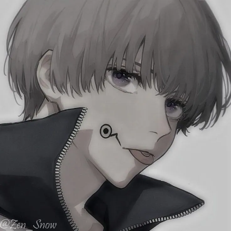 icons de anime em preto e branco