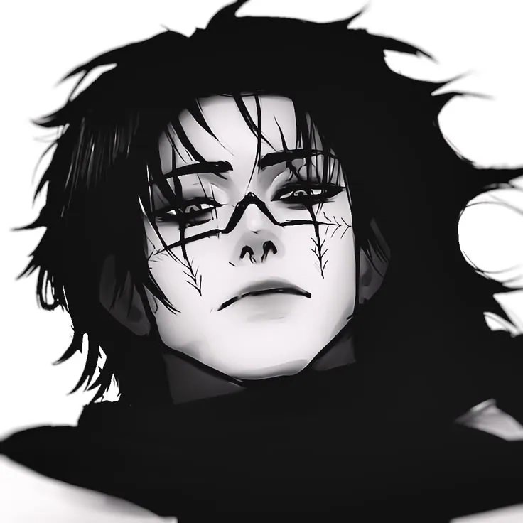 Icon masculino gótico preto e branco
