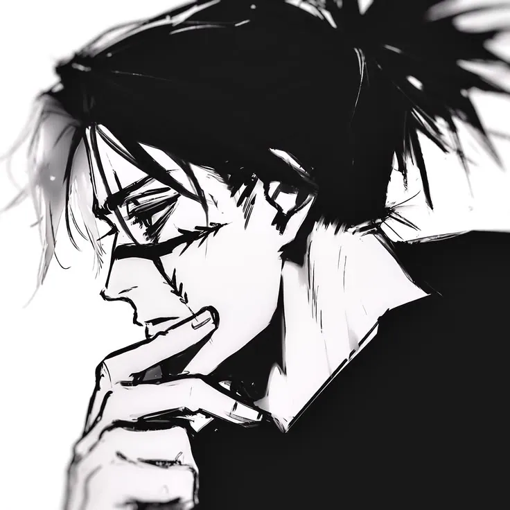 Icon masculino gótico preto e branco