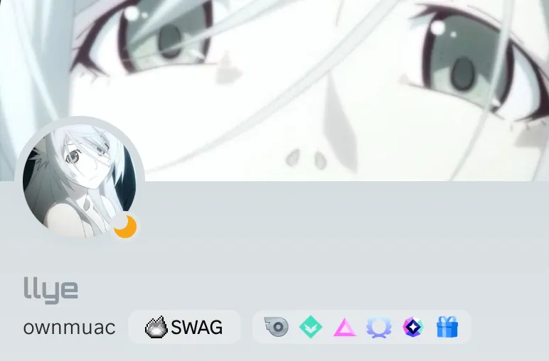 Perfil anime minimalista com cabelo branco