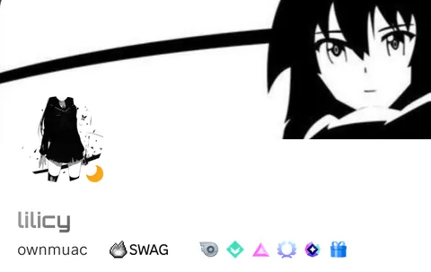 Perfil anime minimalista preto e branco