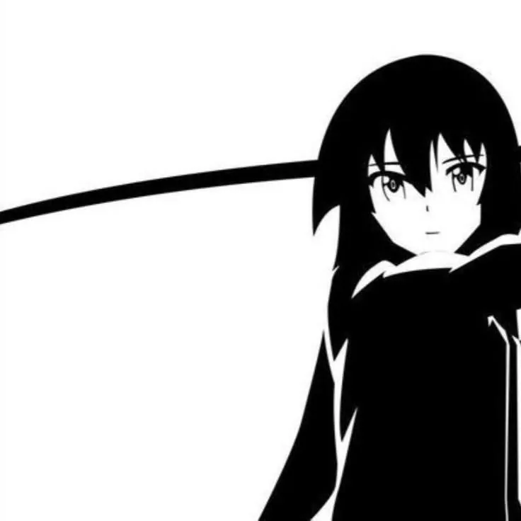 Perfil anime minimalista preto e branco