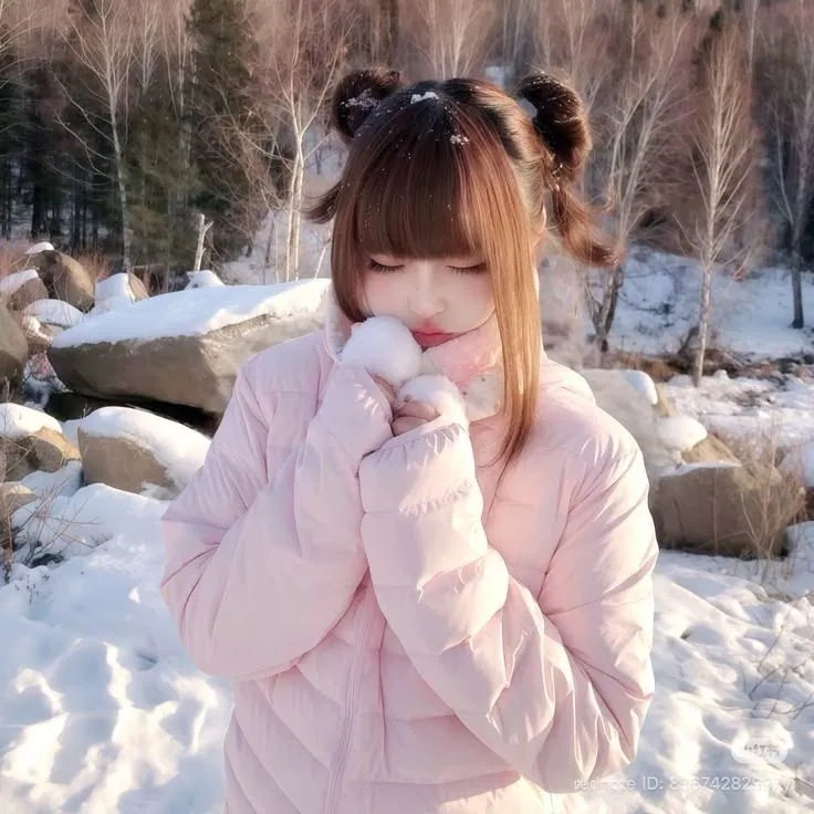 perfil aesthetic rosa com neve