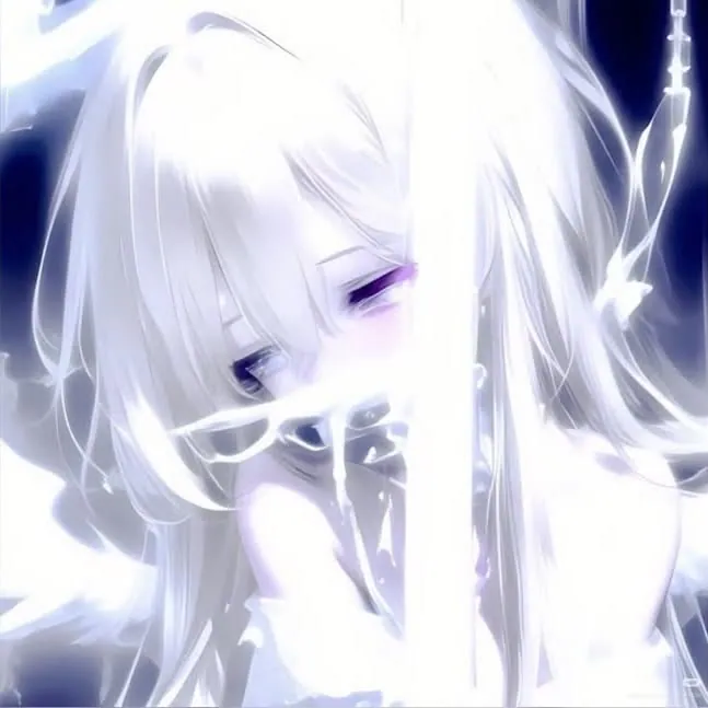 perfil anime branco e azul escuro