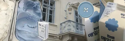 Banner aesthetic com arquitetura e tons azuis