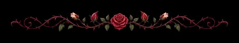 Barrinha com rosas vermelhas e espinhos