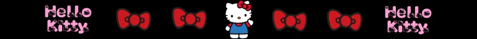 Barrinha Hello Kitty com lacinhos vermelhos