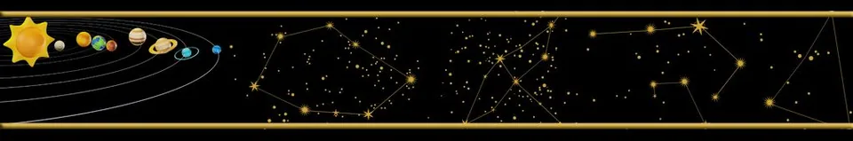 Barrinha com planetas e constelações