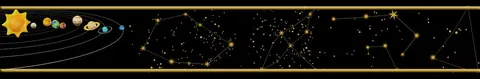 Barrinha com planetas e constelações